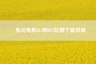 東元電機IE3和IE2比哪個能效高