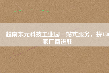 越南東元科技工業園一站式服務，拚150家廠商進駐