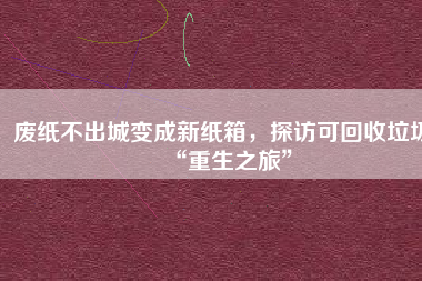 廢紙不出城變成新紙箱，探訪可回收垃圾“重生之旅”