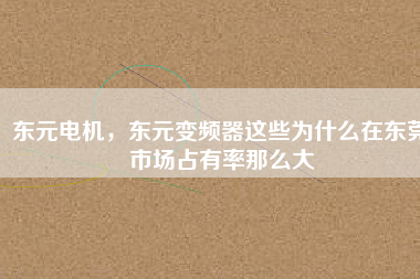 東元電機，東元變頻器這些為什么在東莞市場占有率那么大