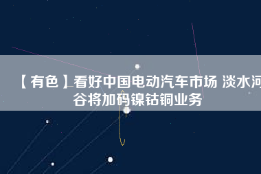 【有色】看好中國電動汽車市場 淡水河谷將加碼鎳鈷銅業務