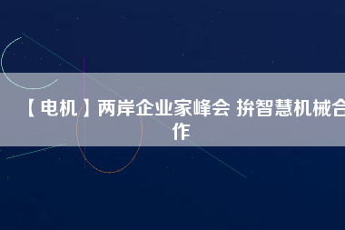 【電機】兩岸企業家峰會 拚智慧機械合作
          