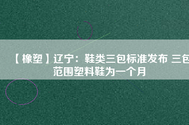 【橡塑】遼寧：鞋類三包標準發布 三包范圍塑料鞋為一個月