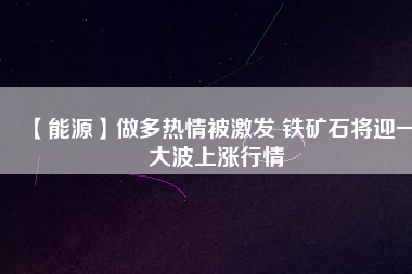 【能源】做多熱情被激發 鐵礦石將迎一大波上漲行情