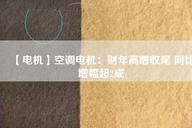 【電機】空調電機：財年高增收尾 同比增幅超2成
          