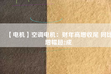 【電機】空調電機：財年高增收尾 同比增幅超2成
          