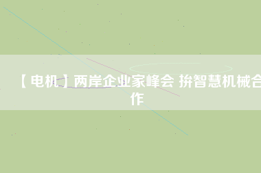 【電機】兩岸企業家峰會 拚智慧機械合作
          