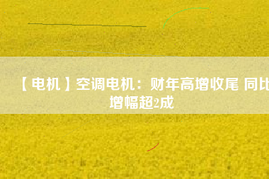 【電機】空調電機：財年高增收尾 同比增幅超2成
          