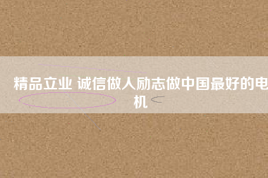 精品立業 誠信做人勵志做中國最好的電機
          