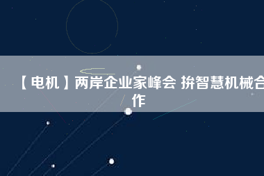 【電機】兩岸企業家峰會 拚智慧機械合作
          