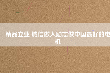 精品立業 誠信做人勵志做中國最好的電機
          