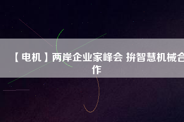 【電機】兩岸企業家峰會 拚智慧機械合作
          