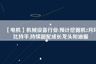 【電機】機械設備行業:預計挖掘機2月環比持平,持續超配成長龍頭和油服
          