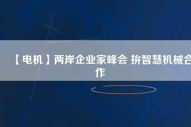 【電機】兩岸企業家峰會 拚智慧機械合作
          