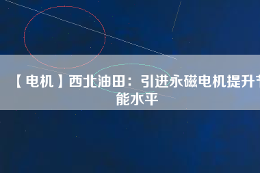 【電機】西北油田：引進永磁電機提升節能水平
          