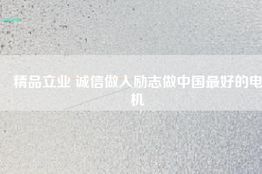 精品立業 誠信做人勵志做中國最好的電機
          