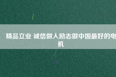 精品立業 誠信做人勵志做中國最好的電機
          