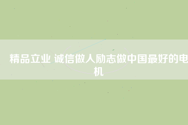 精品立業 誠信做人勵志做中國最好的電機
          