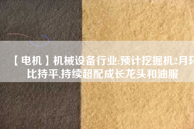 【電機】機械設備行業:預計挖掘機2月環比持平,持續超配成長龍頭和油服
          