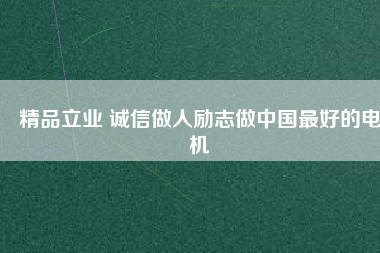 精品立業 誠信做人勵志做中國最好的電機
          