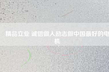 精品立業 誠信做人勵志做中國最好的電機
          