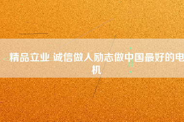 精品立業 誠信做人勵志做中國最好的電機
          