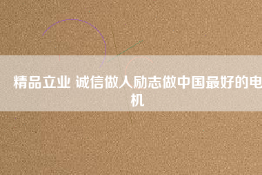 精品立業 誠信做人勵志做中國最好的電機
          