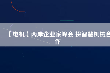 【電機】兩岸企業家峰會 拚智慧機械合作
          