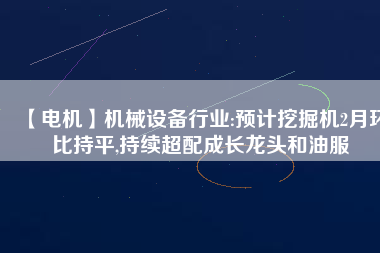 【電機】機械設備行業:預計挖掘機2月環比持平,持續超配成長龍頭和油服
          