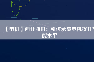 【電機】西北油田：引進永磁電機提升節能水平
          