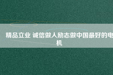 精品立業 誠信做人勵志做中國最好的電機
          