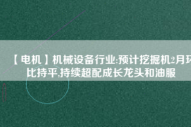 【電機】機械設備行業:預計挖掘機2月環比持平,持續超配成長龍頭和油服
          