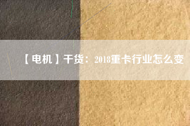 【電機】干貨：2018重卡行業怎么變
          