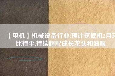 【電機】機械設備行業:預計挖掘機2月環比持平,持續超配成長龍頭和油服
          