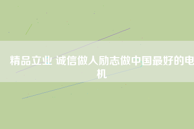 精品立業 誠信做人勵志做中國最好的電機
          