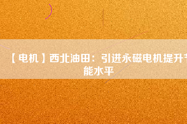 【電機】西北油田：引進永磁電機提升節能水平
          