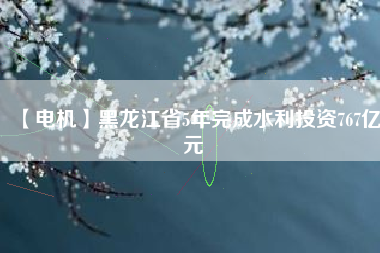 【電機】黑龍江省5年完成水利投資767億元【電機】黑龍江省5年完成水利投資767億元